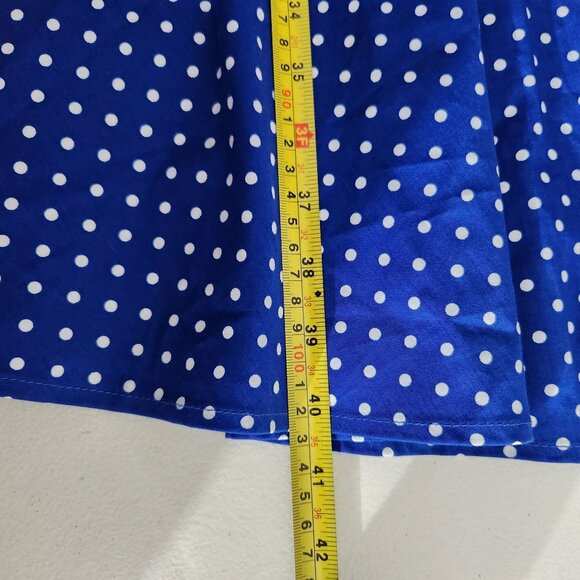 Bbonlinedress Dress Womens Size XXL Blue Polka Dot Sleeveless Midi Flared Skirt - Picture 9 of 14